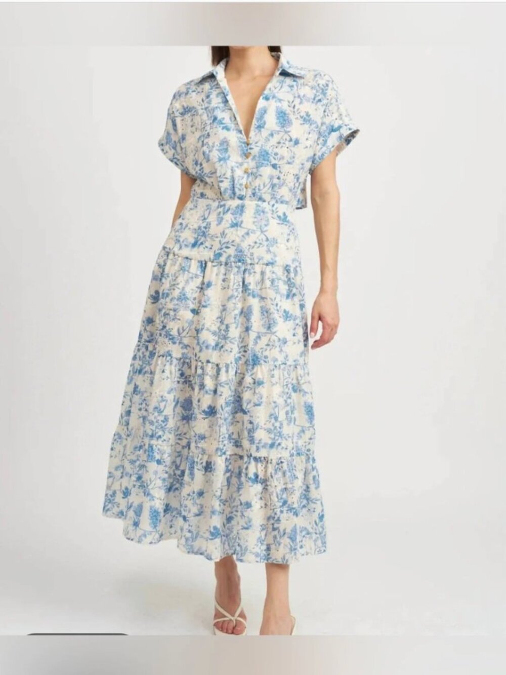 Anthropologie En Saison Midi Blue Dress size 1X